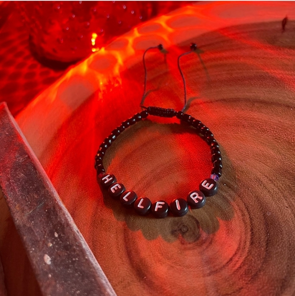 NEW HELLFIRE inspired StrangerThing bracelet adjustable men woman black white